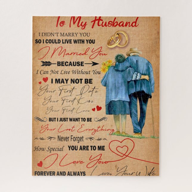 Liebe Husband | Brief an meinen Mann I Liebe Sie Puzzle (Vertikal)