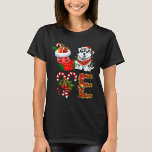 Liebe Husky Dog Weihnachtslicht Hundetier T-Shirt