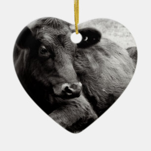 Liebe I Angus-Rindfleisch-Kuh Keramikornament