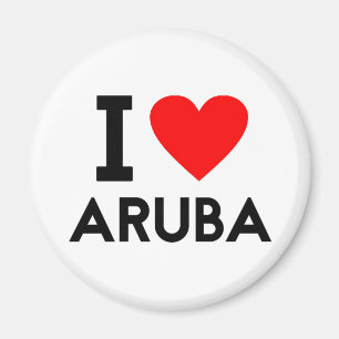 Liebe I Aruba-Landnationsherz-Symboltext Magnet