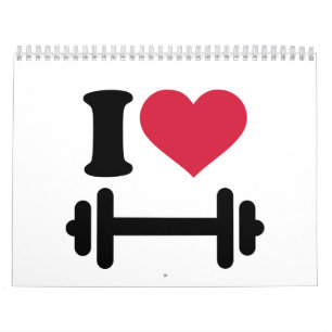 Liebe I Barbell Dumbbell Kalender