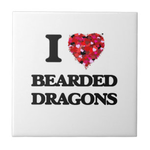 Liebe I bärtige Drachen Fliese
