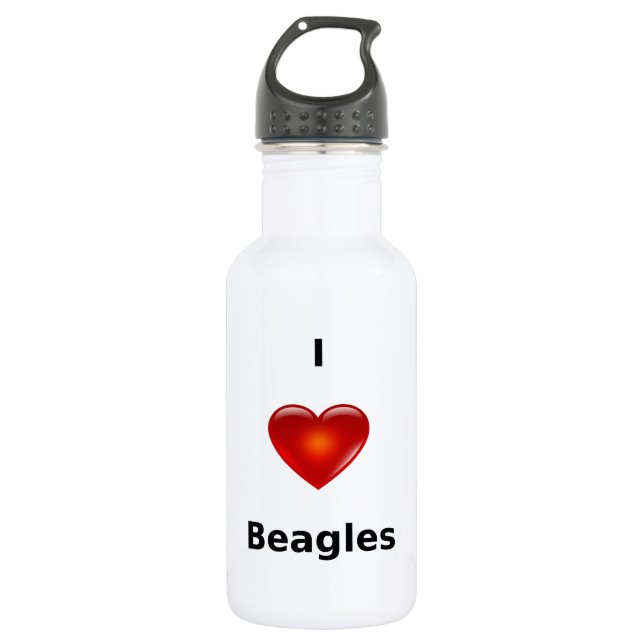 Liebe I Beagles Edelstahlflasche (Vorderseite)