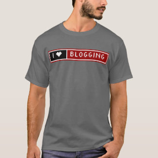 Liebe I Blogging Blog-Knopf-T-Shirt T-Shirt