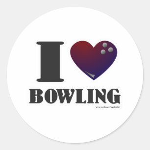 Liebe I Bowling Runder Aufkleber