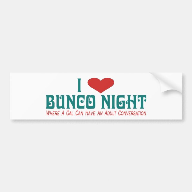 Liebe I bunco Nacht Autoaufkleber (Vorne)