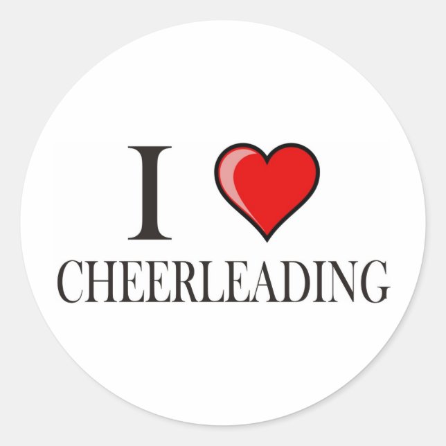 Liebe I cheerleading Runder Aufkleber (Vorderseite)