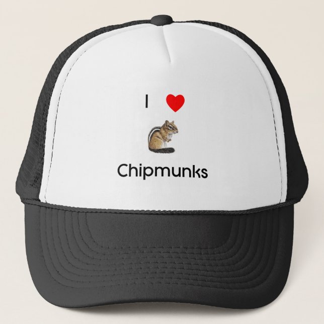 Liebe I Chipmunks Hut Truckerkappe (Vorderseite)