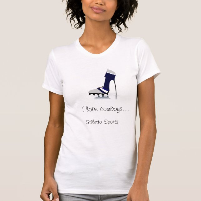 Liebe I Cowboy-kundenspezifisches Fußball-T-Shirt T-Shirt (Vorderseite)