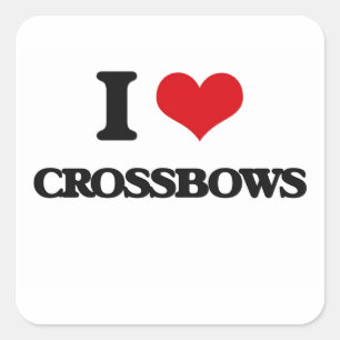 Liebe I Crossbows Quadratischer Aufkleber