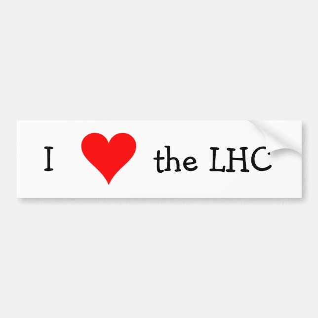 Liebe I das LHC Autoaufkleber (Vorne)