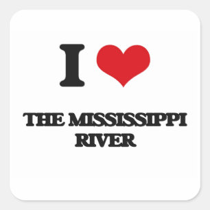 Liebe I der Mississippi Quadratischer Aufkleber