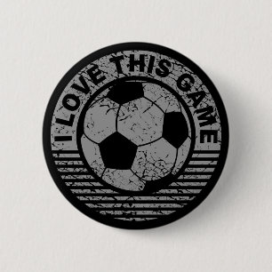Liebe I dieses Spiel - Fußball/Fußball Grunge Button