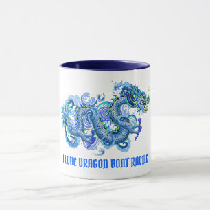 Liebe I Drache-Regatta-blauer Drache Tasse
