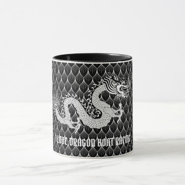 Liebe I Drache-Regatta-schwarzer u. weißer Drache Tasse (Zentrum)