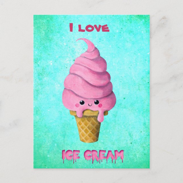 Liebe I Eiscreme Postkarte (Vorderseite)