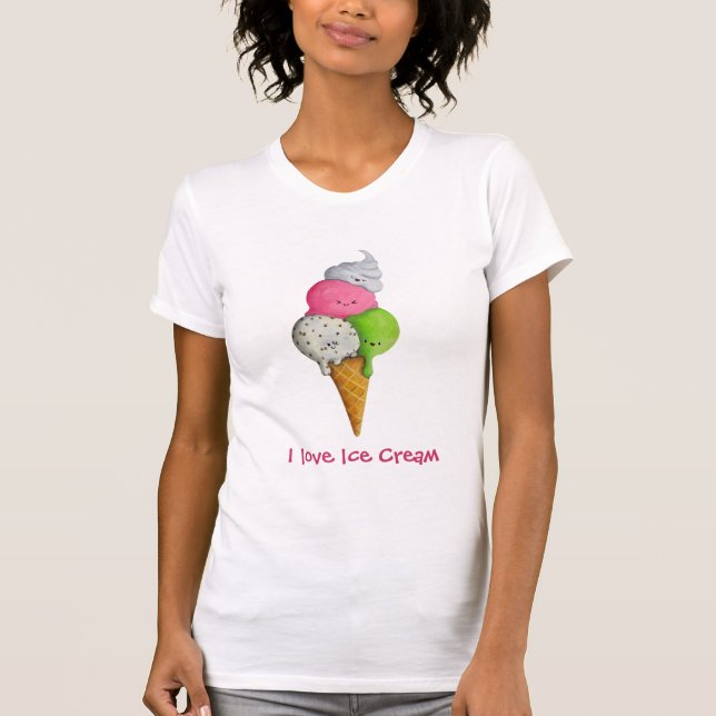 Liebe I Eiscreme T-Shirt (Vorderseite)
