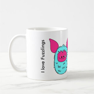 Liebe I Fuzzlings Tasse - blaues/rosa Fuzzling