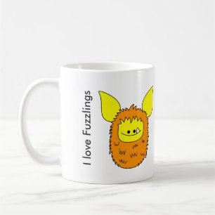 Liebe I Fuzzlings Tasse - orange/gelbes Fuzzling