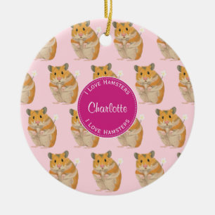 Liebe I Hamster-rosa Hamster-Muster Keramikornament