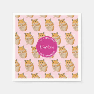 Liebe I Hamster-rosa Hamster-Muster Serviette