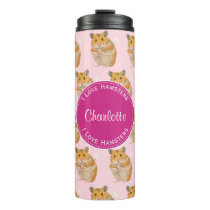 Liebe I Hamster-rosa Hamster-Muster Thermosbecher