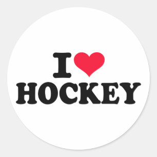 Liebe I Hockey Runder Aufkleber