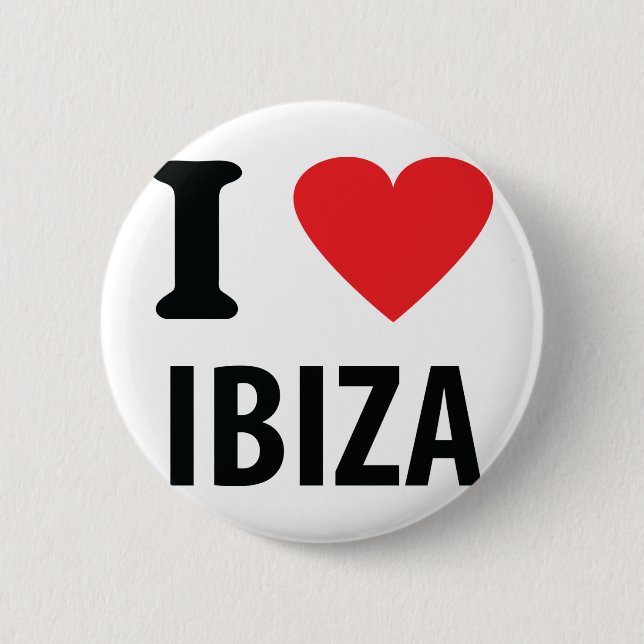Liebe I Ibiza Ikone Button (Vorderseite)
