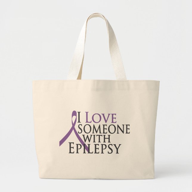 Liebe I jemand mit Epilepsie Jumbo Stoffbeutel (Vorne)