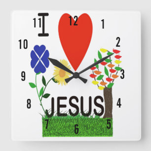 Liebe I Jesus-Wand-Uhr Quadratische Wanduhr