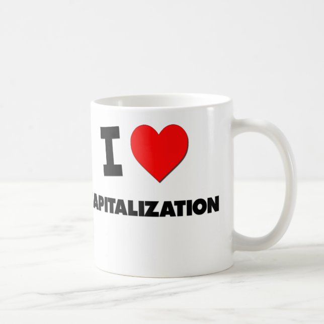Liebe I Kapitalisierug Tasse (Rechts)