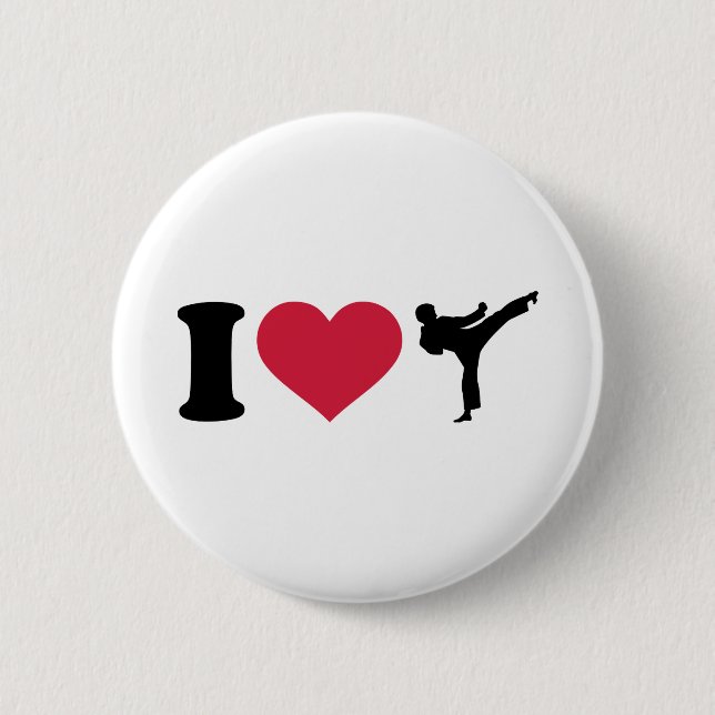 Liebe I Karate Kickboxing Button (Vorderseite)