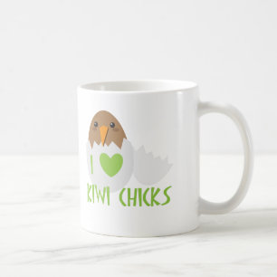 Liebe I KIWI-KÜKEN mit einem Kiwi Neuseeland-Voge Tasse