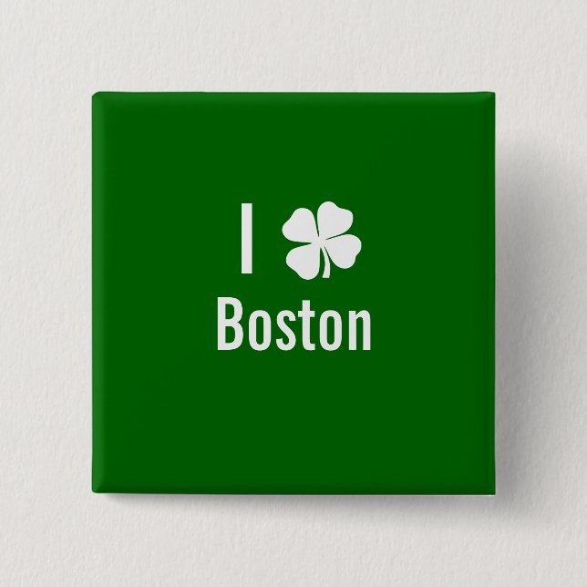 Liebe I (Kleeblatt) Tag Boston-St. Patricks Button (Vorderseite)