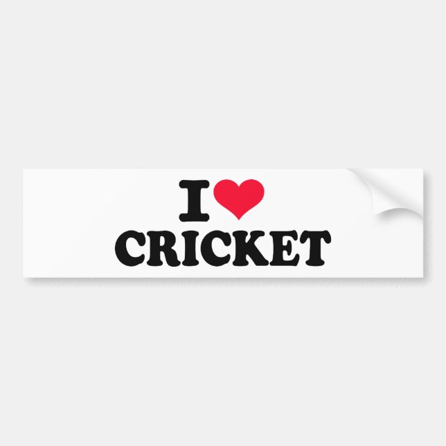 Liebe I Kricket Autoaufkleber (Vorne)