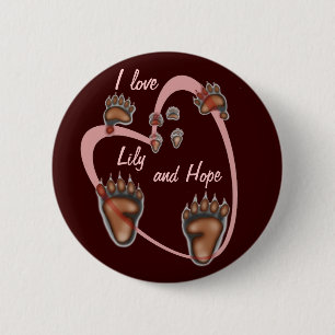 Liebe I Lilie und Hoffnungs-Button Button