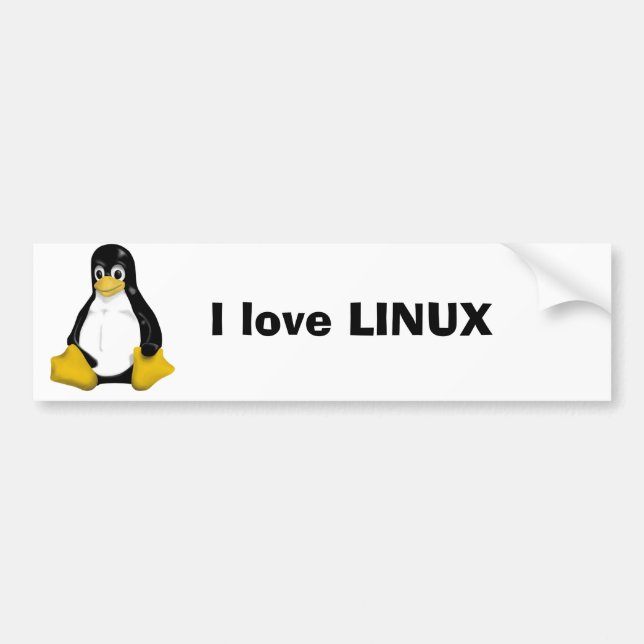 Liebe I LINUX Autoaufkleber (Vorne)