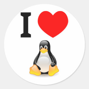 Liebe I Linux Runder Aufkleber