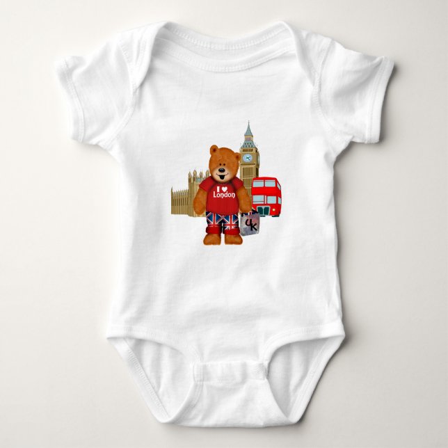 Liebe I LONDONteddy-Bär Baby Strampler (Vorderseite)