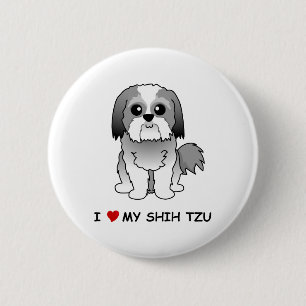Liebe I mein Abzeichen Shih Tzu Button