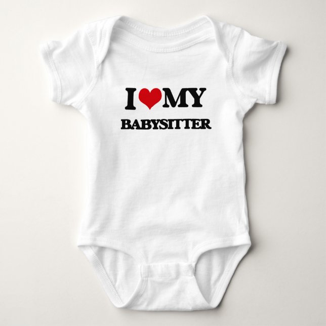 Liebe I mein Babysitter Baby Strampler (Vorderseite)