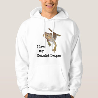 Liebe I mein bärtiger Drache Hoodie