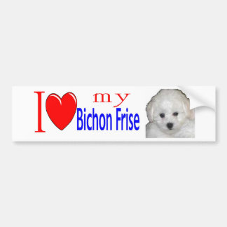 Liebe I mein bichon frise Welpe Autoaufkleber