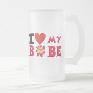 Liebe I mein Bobe Mattglas Bierglas