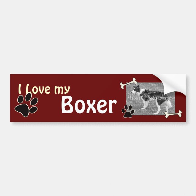 Liebe I mein Boxer-Autoaufkleber Autoaufkleber (Vorne)