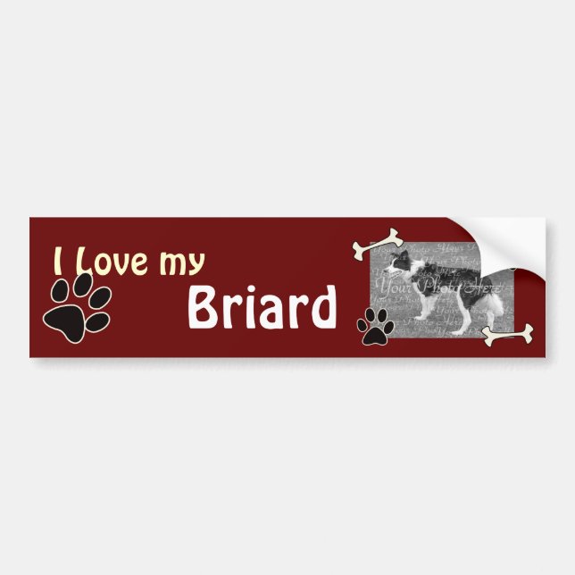 Liebe I mein Briard Autoaufkleber (Vorne)