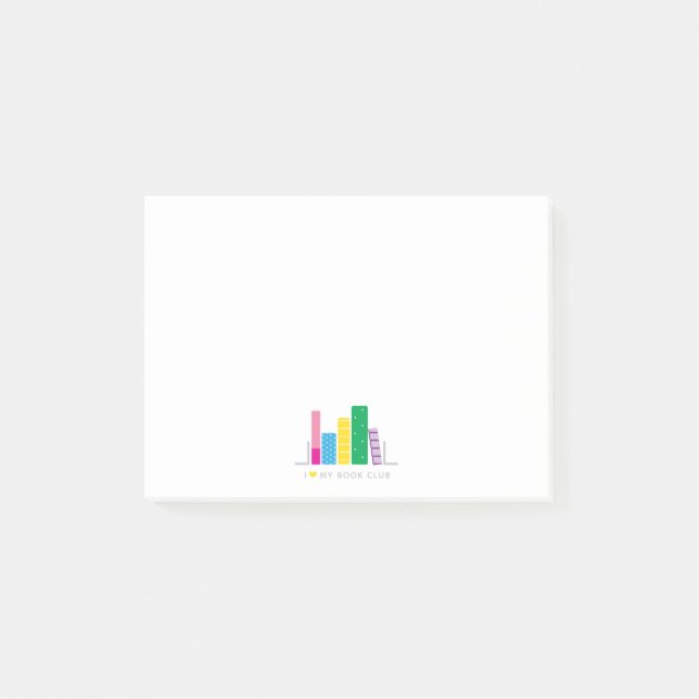 Liebe I mein Buchverein Post-it Klebezettel (Vorderseite)