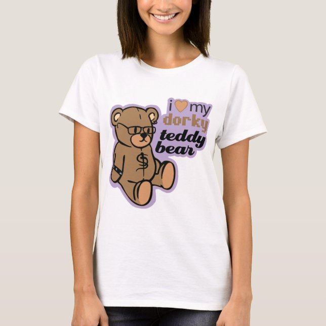 Liebe I mein dorky Teddybär T-Shirt (Vorderseite)