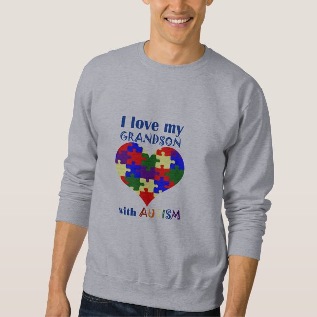 Liebe I mein ENKEL mit Autismussweatshirt Sweatshirt (Vorderseite)