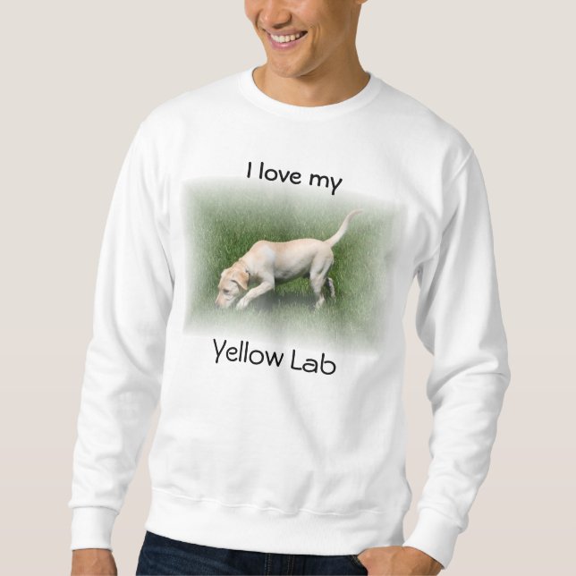 Liebe I mein gelber Labrador Sweatshirt (Vorderseite)